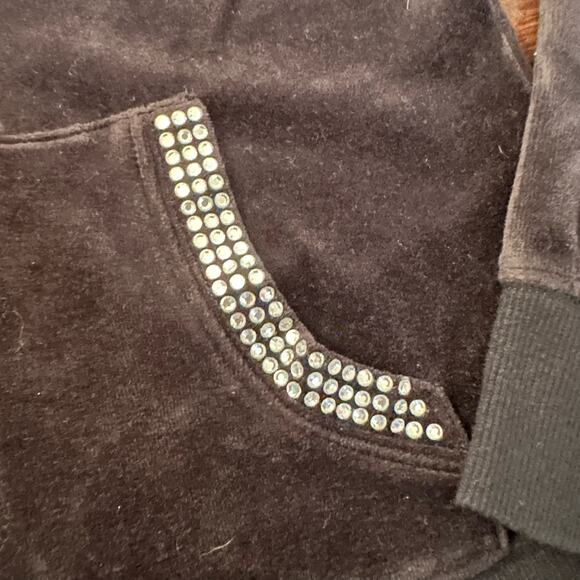 Victoria's Secret black velour zip up hoodie size M - Picture 6 of 11